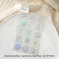 Blue and green 3D wax seal stickers in clear epoxy resin for envelope decoration - Clear Sea Blue