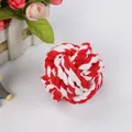 Durable red and white cotton rope knot ball for dog teething and interactive play - 7cm 85g / Red & White