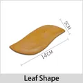 Leaf-shaped wooden gua sha massager tool made of aromatic wood with natural wood grain - Scented Wood Leaf Shape Massager