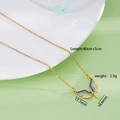 Collana dorata in acciaio al titanio con ciondolo ali d'angelo e cuore in cristalli blu e bianchi - Collana d'Oro con Pietra Preziosa Blu (天使之翼2223)