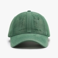 Vintage dark green washed cotton baseball cap with distressed rip details and soft top - Green