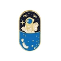 Pin esmaltado en forma de cápsula con astronauta y diseño de galaxia estrellada - Estilo Astronauta Saludando en Cápsula (C1856-1)