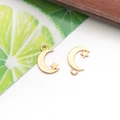 Gold moon and star metal pendant charm for DIY jewelry making accessories - 1Pc KC Gold Star & Moon Charm - 11x17mm