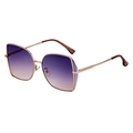Gafas de sol cuadradas para mujer con lentes degradadas púrpura y patillas de metal dorado - Montura dorada degradado azul rosa