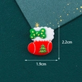 Cartoon Christmas stocking resin accessory with green tree pattern, size 2.2x1.9cm - Socks