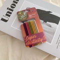 Set of 10 colorful seamless hair ties in retro colors with super elastic eco-material - 10 Pieces Carded / Macaron Color