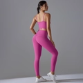 Yoga-Set für Damen in Rosé-Pink mit Sport-Bra und High-Waist-Push-Up-Leggings - S / Litschi Rosa