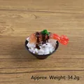 Miniature tempura shrimp rice bowl food model with sauce and bowl weighing 34.2g - Double Tail Shrimp Sushi - No Hook / 5CM Diameter