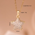 Vergoldete Stern-Halskette mit Zirkon-Anhänger und Maßangaben für Damen - Gold/Weißer Zirkonia
