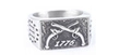 Anello vintage in acciaio inossidabile 316 con incisione 1776 e doppia pistola - Argento Acciaio Vintage / US 7