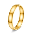 Minimalist 4mm polished gold ring with a smooth finish for couples and weddings - US 5 / Gold