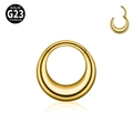 Gepolijste gouden G23 titanium scharnierende septum clicker en oorsieraad - 1.2x8mm / Glad Oppervlak / Goud