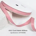Matte coral ribbon 9mm width on spool for gift wrapping and floral arrangements - 0.9CM Wide * 25 Yards / Coral