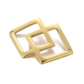 Conector geométrico de cuadrados entrelazados en acero inoxidable dorado pulido - Color Dorado (KLJ293-Z)