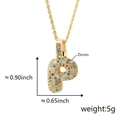 Colorful zircon letter P pendant necklace with golden twist chain for women - Letter P