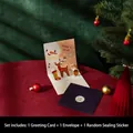 Set biglietto di Natale 3D con pupazzo di neve e renna incl. busta e adesivo sigillo - Stile D-Musica di Natale (Pupazzo di Neve/Renna)