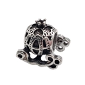 Antique silver pumpkin carriage bead with crown and hollow patterns for DIY jewelry - Pumpkin Carriage A 14x10mm