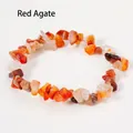 Natural red agate chip stone bracelet with irregular polished beads on a white background - Red Agate