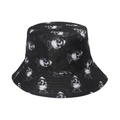 Streetwear black bucket hat with crown skull print for stylish sun protection - Crown Skull Print (R)