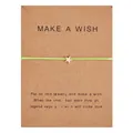 Minimalist green woven rope bracelet with a gold star charm on card packaging - Pentagram / Fluorescent Green