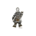 Vintage antique silver Santa Claus charm pendant for DIY Christmas jewelry crafts - Santa Claus