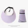 Light purple UPF50+ sun hat with foldable wide brim and adjustable chin strap - Candy Series Soft Brim Rollable / Lavender