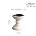 Portacandele a colonna romana in legno bianco anticato stile vintage, 10,5cm - Stile B - Piccolo (H10.5cm)
