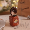 Vintage phonograph Christmas tree ornament in brown with golden details 12cm height - Record Player