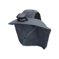 Outdoor sun hat with solar powered fan and neck protection flap in dark grey - Solar Fan Style / Dark Gray