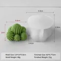 Cactus shaped silicone mold for DIY candles and succulents showing finished green resin - Cactus J-1234