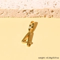 Minimalist 18K gold plated number 4 pendant necklace accessory on a textured stone base - Number 4