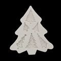 Christmas tree silicone mold with 6 unique patterns for DIY fondant and chocolate baking - Style 3 / Gray