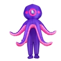 Funny inflatable octopus costume in deep purple with pink suction cup details for parties - Purple Octopus / One Size