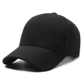 Klassische schwarze Baseballkappe mit gewölbtem Schirm und metallischem AL-Logo - Verstellbar / Schwarz