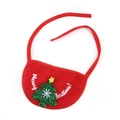 Bavoir de Noël rouge pour animaux avec sapin à paillettes et broderie festive - S / Bavoir Rouge Arbre