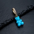 Sky blue gummy bear pendant with glitter resin and gold diamond-encrusted bail - Glitter Star Blue