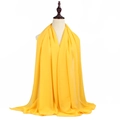 Eleganter einfarbiger Perlschiffon-Hidschab für Damen aus weichem, gelbem Stoffschal - 180*70cm / Ingwergelb