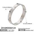 Bracelet ajouré en acier inoxydable argenté orné de pierres de zircone cubiques colorées - Motif de vis en acier avec pierres de couleur (Z016)