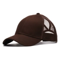 Dark brown ponytail trucker hat with mesh back and adjustable high bun opening - One Size(Adjustable) / Coffee