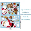 Christmas static window stickers set featuring Santa, reindeer and snowflakes 20x30cm - 2 Sheets Bells Santa Reindeer Set