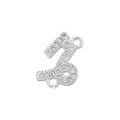 Macro view of silver constellation connector with micro-paved zircons for DIY jewelry - Silver Capricorn