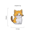 Cute cartoon orange cat enamel pin badge for backpacks and clothing, 3.6x3.1cm - Orange Cat