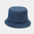 Classic blue denim bucket hat with metal eyelets and decorative stitching for sun protection - M (56-58cm) / Denim Dark Blue