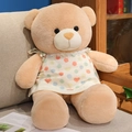 Pink Teddy Bear plush in colorful polka dot dress sitting on a beige sofa - 80cm(1kg) / Khaki