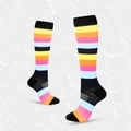 Colorful multi-color horizontal striped sports compression socks with gradient support - S/M / Jigsaw C (Multicolor Stripes)