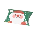 Green Christmas pillow gift box with Santa Claus motif and snowflake patterns - Santa Claus