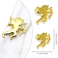 Golden Cupid napkin ring with bow and arrow design for romantic dinner table setting - Golden Cupid Style