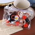 Assortiment d'élastiques à cheveux en peluche avec marguerite dans un sac zippé - Boule de Peluche Café Lot de 20