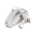 White manual rotary cheese grater with hand crank and suction base on white background - Single Use PP Model