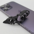 Cool punk style black metal armor joint ring with grid texture on purple smartphone - Three-Section / Black